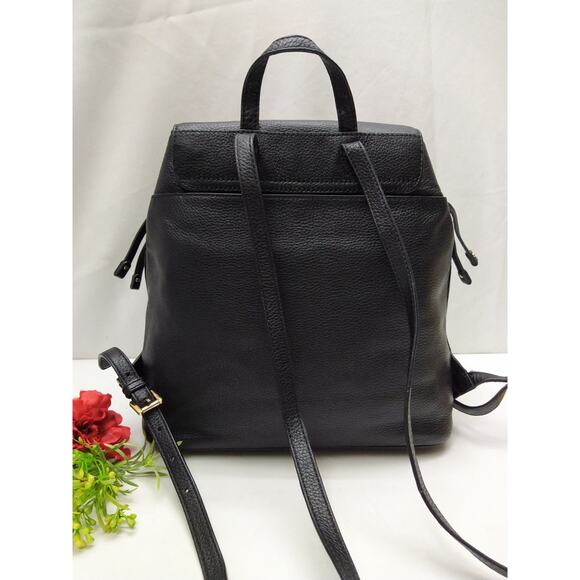 Michael Kors Black Pebbled Leather Top Handle Drawstring Backpack main image 4